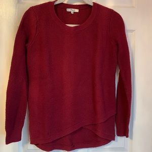 Cranberry Waffle-weave Madewell Sweater